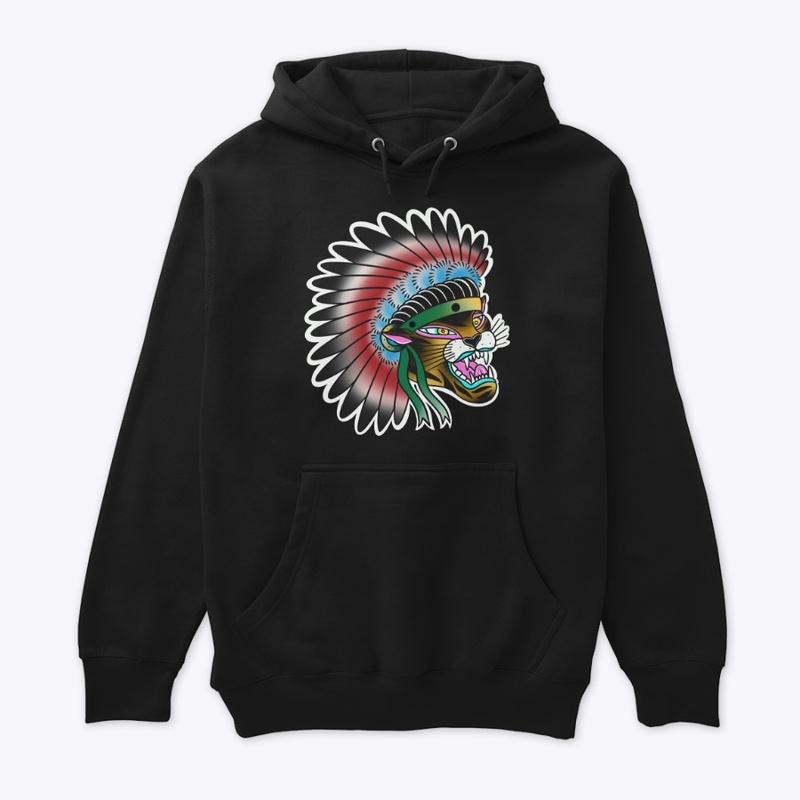 Tiger Tattoo Design w/ Headdress Hoodie