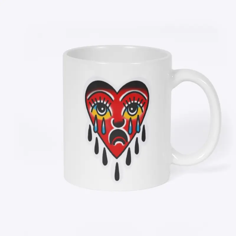 Laugh Now Cry Later Heart Coffee Cup